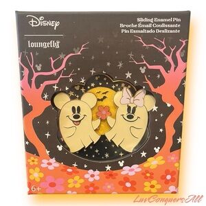 Loungefly Disney Mickey Mouse & Minnie Mouse Ghost Sliding Enamel Pin